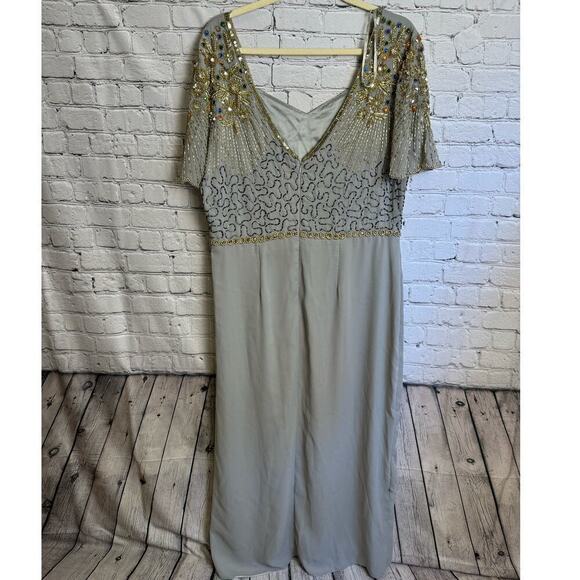 Virgos Lounge Embellished Midi Party‎ Prom Wedding Occasion Dress US Size 14 - Picture 3 of 10